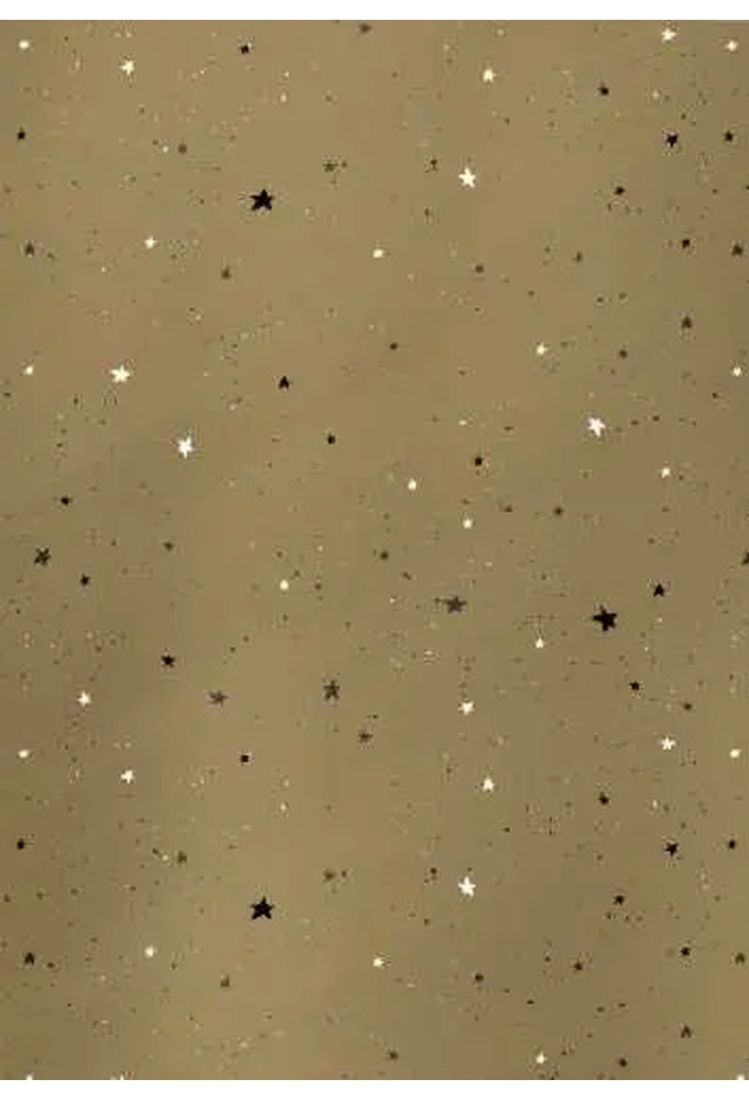 Kerstpapier Metallic stars are shinning goud 70cm x 150meter