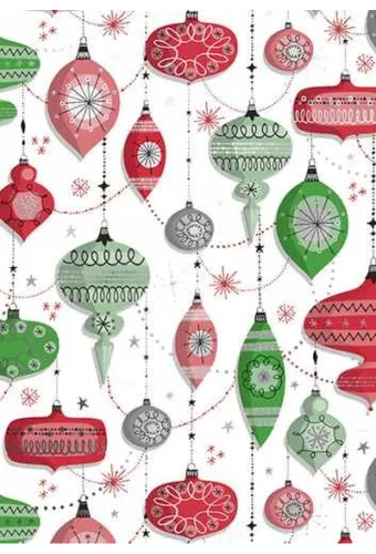 Kerstpapier Metallized Retro Xmas Classic 40cm x 100meter
