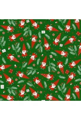 Kerstpapier Santa's Friend Green 70cm x 200meter