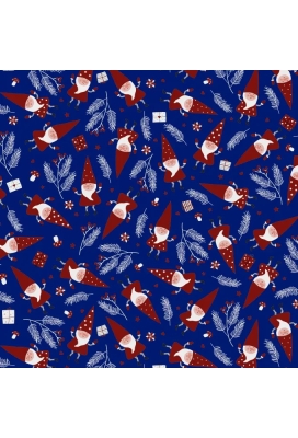 Kerstpapier Santa's Friend Midnight Blue 60cm x 200meter