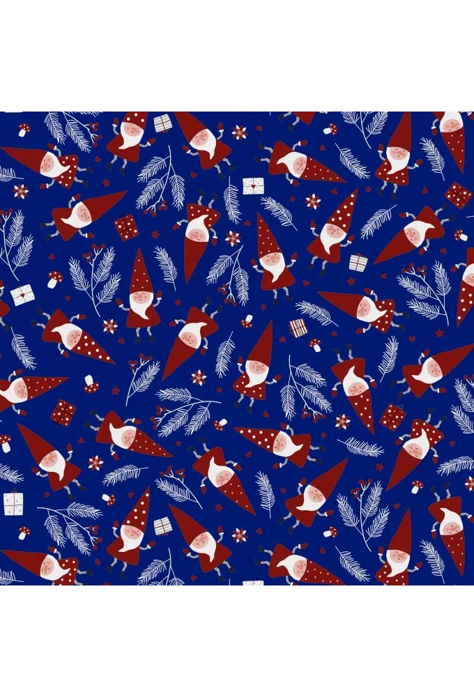 Kerstpapier Santa's Friend Midnight Blue 70cm x 200meter