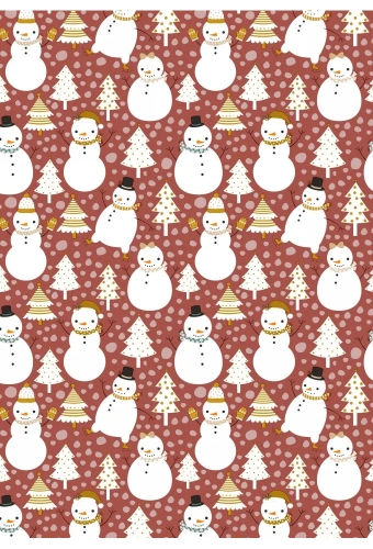 Kerstpapier Snowman Dance Brick 70cm x 200meter