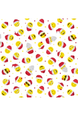 Kerstpapier X-Mas Smileys 50cm x 200meter