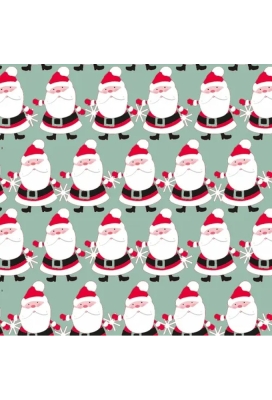 Kerstpapier dancing santa mint 40cm x 200meter