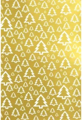 Kerstpapier de Luxe Trees Goud 30cm x 200meter