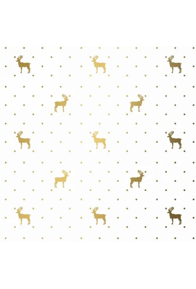 Kerstpapier du monde reindeer Rose goud  70cm x 200meter