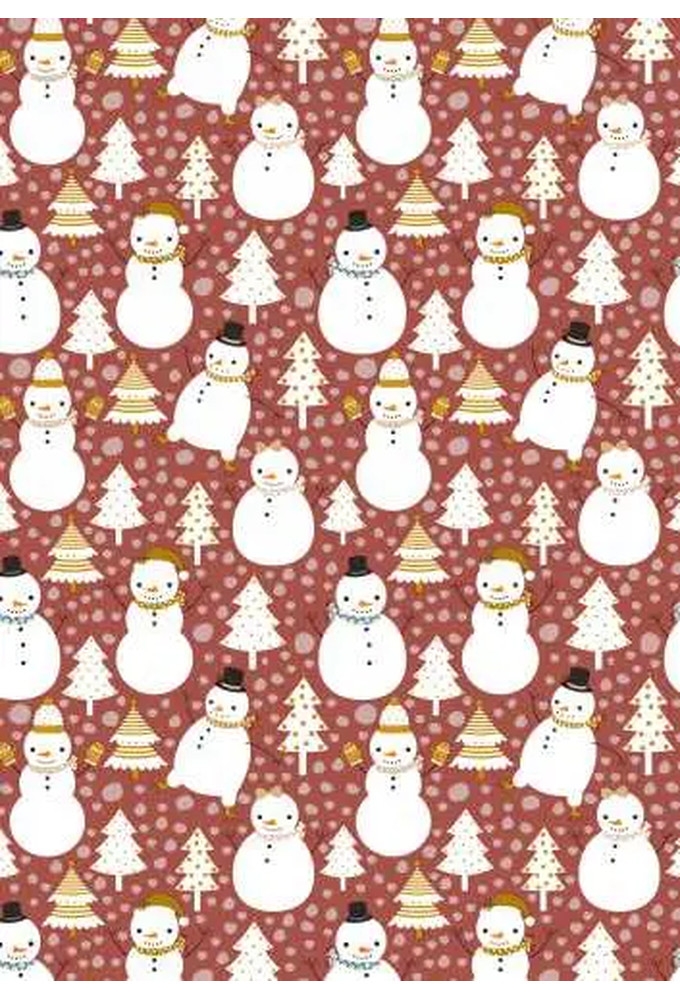 Kerstpapier snowman dance brick 30cm x 200meter