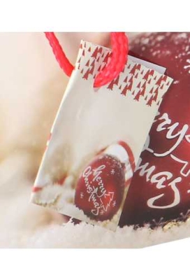 Kersttasjes Vierkant Xmas Kerstbal 17x6x17cm 12stuks