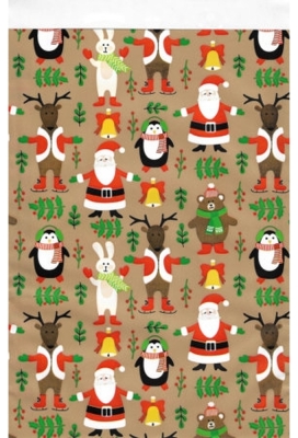 Kerstzakjes Christmas Santa Animals 17x25cm 200 stuks