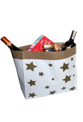 Kerstzakjes Kraft Kerststerren 32x16x32cm 10stuks