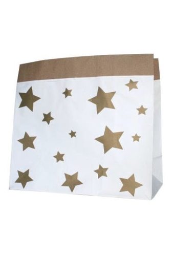 Kerstzakjes Kraft Kerststerren 32x16x32cm 10stuks