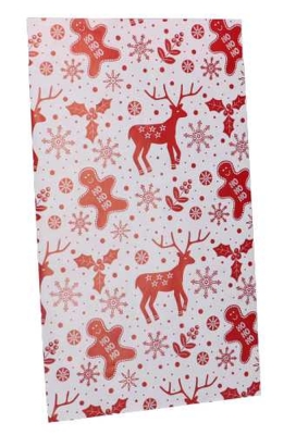 Kerstzakjes Rendier Rood Dubbelzijdig 17x25cm 200 stuks OP IS OP