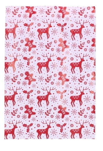 Kerstzakjes Rendier Rood Dubbelzijdig 21x30cm 100stuks  OP IS OP