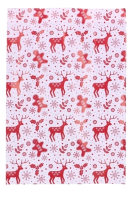 Kerstzakjes Rendier Rood Dubbelzijdig 21x30cm 100stuks  OP IS OP