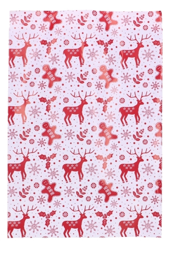 Kerstzakjes Rendier Rood Dubbelzijdig 21x30cm 100stuks  OP IS OP