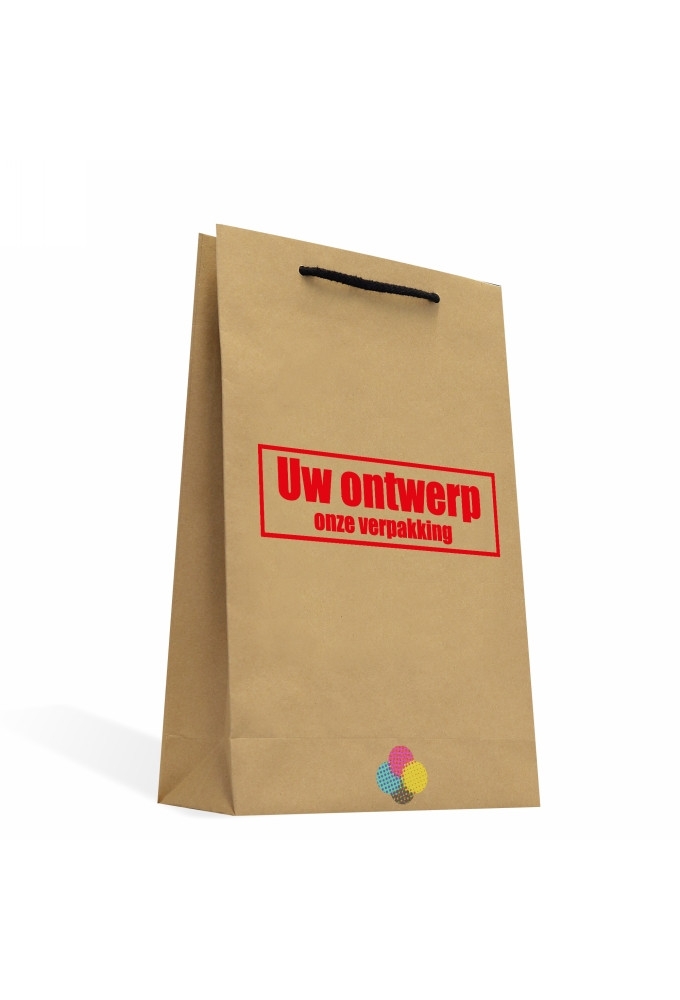 Kraft Tassen Bedrukken Met Logo 120GRAM & Koord 24x9x36cm A4 FORMAAT