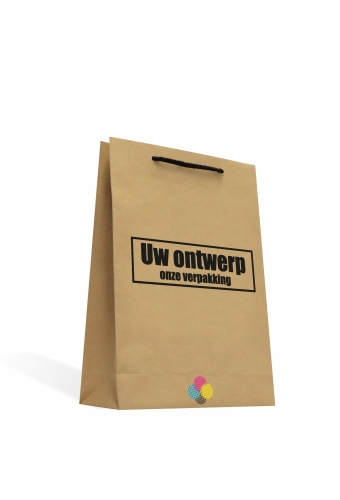 Kraft Tassen Bedrukken Met Logo 120GRAM & Koord 25x9x30cm A4 FORMAAT