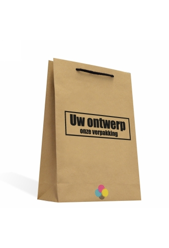Kraft Tassen Bedrukken Met Logo 120GRAM & Koord 32x11x45cm A3 FORMAAT