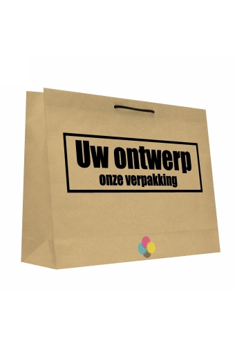 Kraft Tassen Bedrukken Met Logo 120GRAM & Koord 45x12x32cm A3 FORMAAT