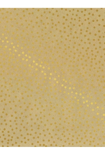 Kraftpapier Bruin recycled kraft confetti dots gold 70cm x 200meter