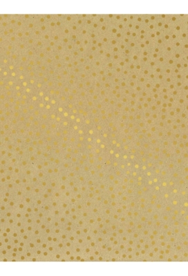 Kraftpapier Bruin recycled kraft confetti dots gold 70cm x 200meter