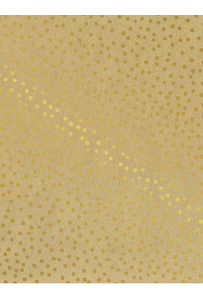 Kraftpapier Bruin recycled kraft confetti dots gold 70cm x 200meter