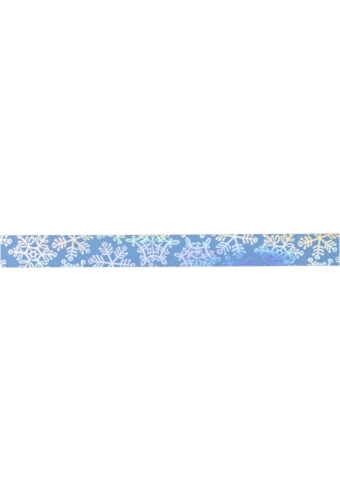 Krullint Blauw Holographic Sneeuw Zilver 15mm x 100 meter