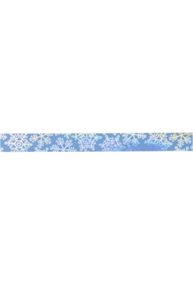 Krullint Blauw Holographic Sneeuw Zilver 15mm x 100 meter