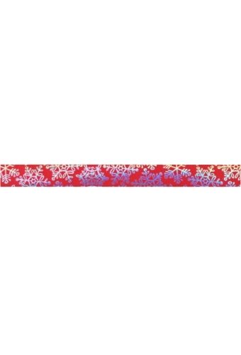 Krullint Rood Holographic Sneeuw Zilver 15mm x 100 meter
