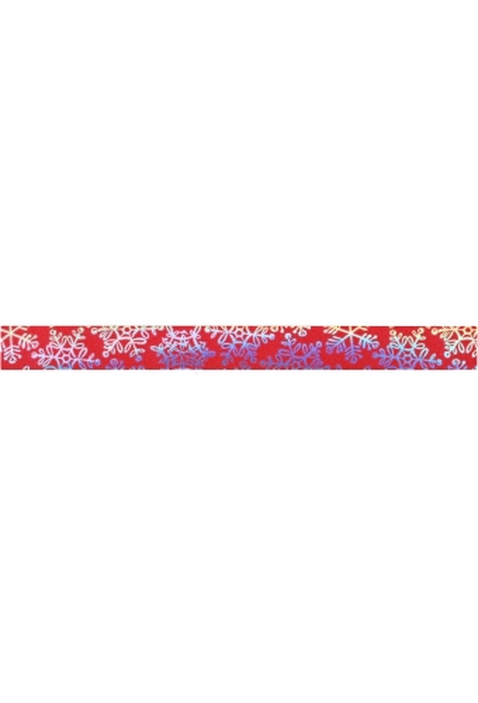 Krullint Rood Holographic Sneeuw Zilver 15mm x 100 meter