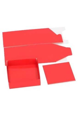 Kubus Kadodoosjes & Deksel Glans Rood 6.5x6.5x6cm 125gr 25stuks