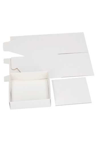 Kubus Kadodoosjes & Deksel Glans Wit 11.7x11.7x10.6cm 750gr 25stuks op is op