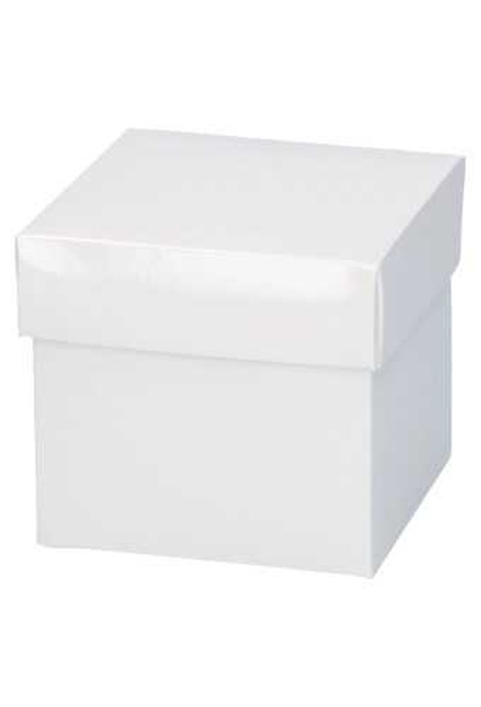 Kubus Kadodoosjes Glans Wit KrabBon 9x9x8.5cm 375gr 25stuks