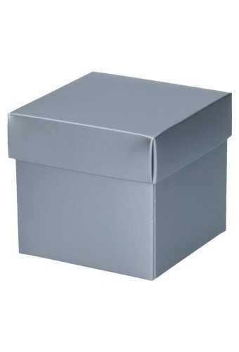 Kubus Kadodoosjes Mat Zilver KrabBon 8x8x7.5cm 250gr 25stuks