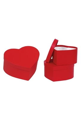 LUXE KANT & KLARE Flowerbox Latemar Hartje Rood Set van 3 stuks