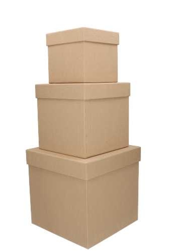 LUXE KANT & KLARE Flowerbox Latemar Naturel Groot Vierkant Set 3 stuks