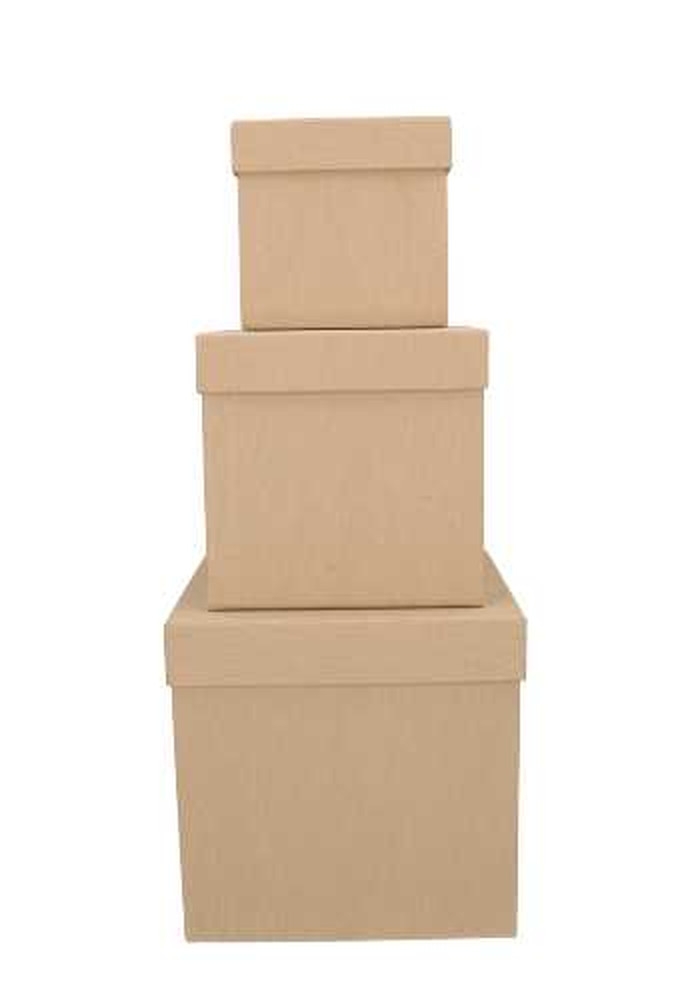 LUXE KANT & KLARE Flowerbox Latemar Naturel Groot Vierkant Set 3 stuks