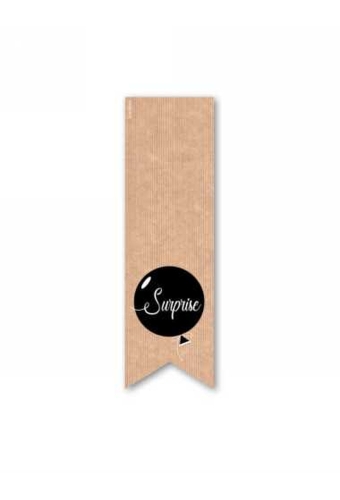 Langwerpig Sluitzegel Feest Surprise Kraft 3.5 x 11.5cm 200stuks
