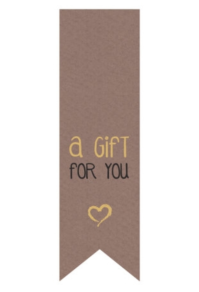 Langwerpig Vaandel Everyday A Gift For You Kraft 2.5 x 8.5cm 250stuks