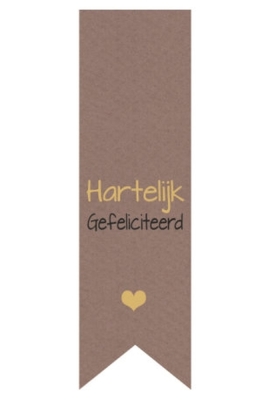 Langwerpig Vaandel Feest Hartelijk Gefeliciteerd 2.5 x 8.5cm 250stuks