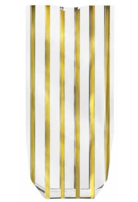 Luxe Cellofaan Zakjes Goud Line & Zilveren Bodem 12x4x26cm 100stuks