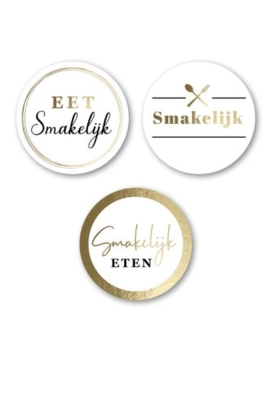 Luxe Etiketten Everyday Eet Smakelijk Metallic Goud 4cm 3x 100stuks