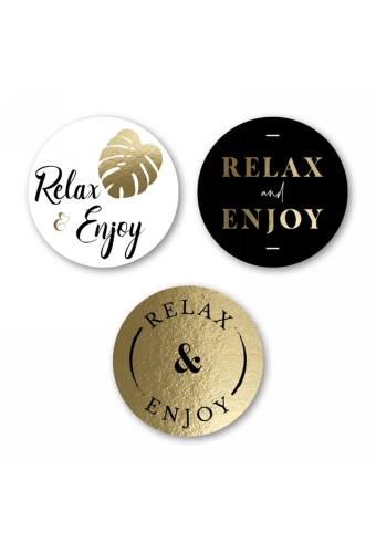 Luxe Etiketten Everyday Relax & Enjoy Metallic 4cm 3x 100stuks