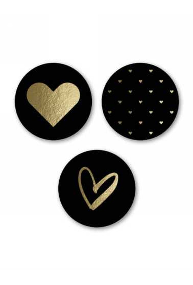 Luxe Etiketten Liefde Hartjes Metallic Goud 4cm 3x 100stuks