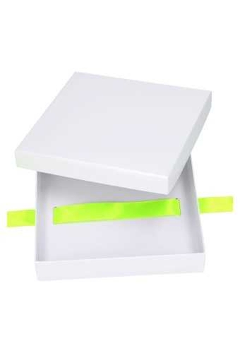 Luxe Geschenkdoos & Lint Gleuf Wit Glans Bilbao 19.5x19.5x4cm 9stuks