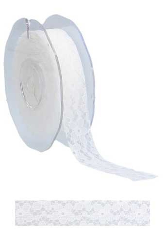 Luxe Kadolint Polyester Flower Wit 21mm x 10 meter OP IS OP