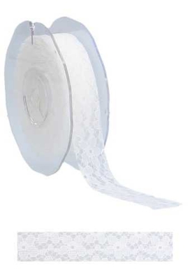 Luxe Kadolint Polyester Flower Wit 21mm x 10 meter OP IS OP