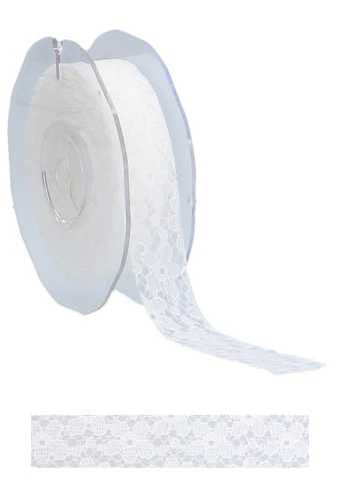 Luxe Kadolint Polyester Flower Wit 21mm x 10 meter OP IS OP