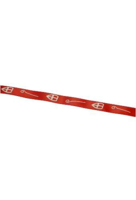 Luxe Kadolint Sint Mijter & Staf Rood 15mm x 25meter