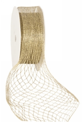 Luxe Kadolint Weblint Met IJzerdraad Goud 25mm x 10meter